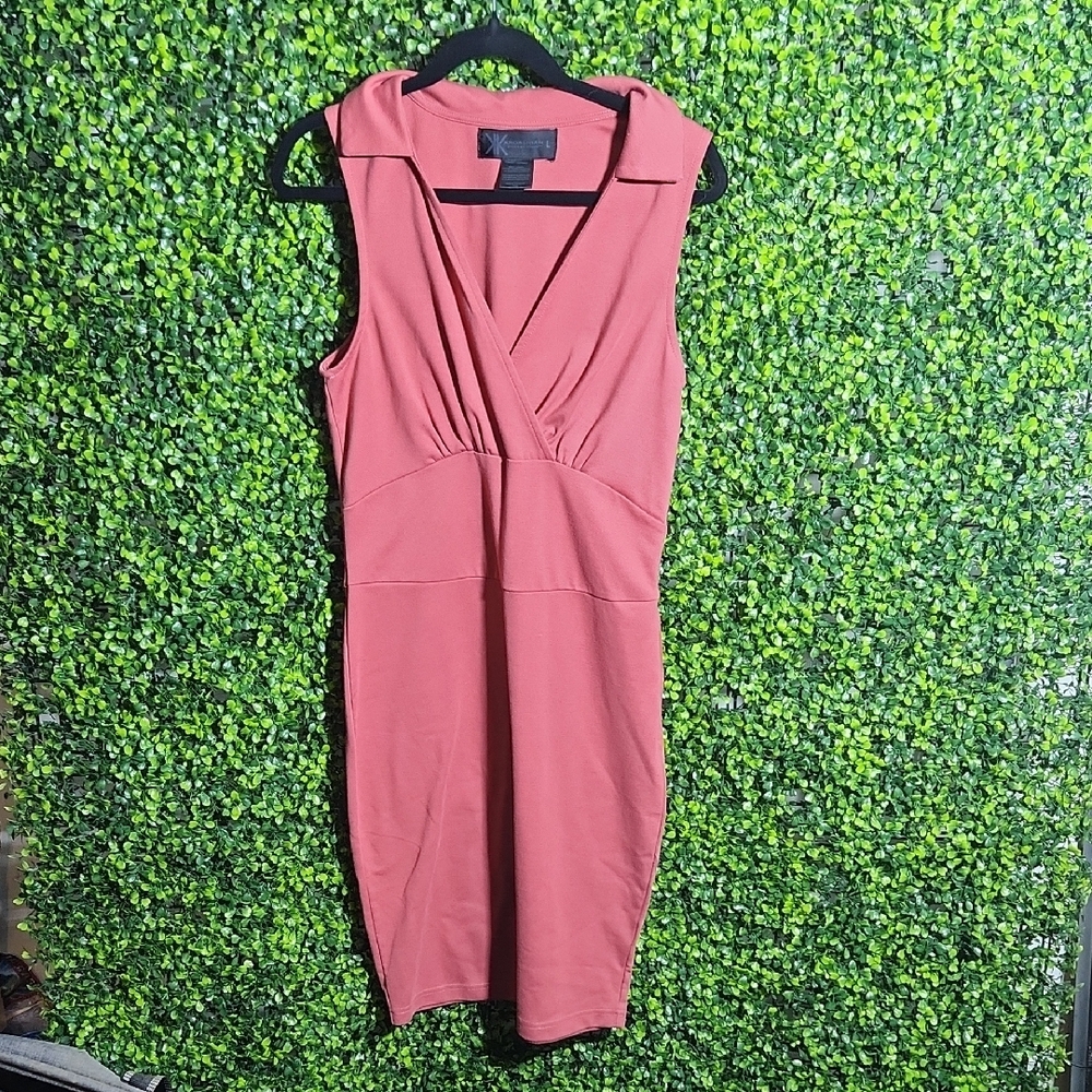 Kardashian Kollection Pink Ruched Sheath Dress for Cocktail Size Large